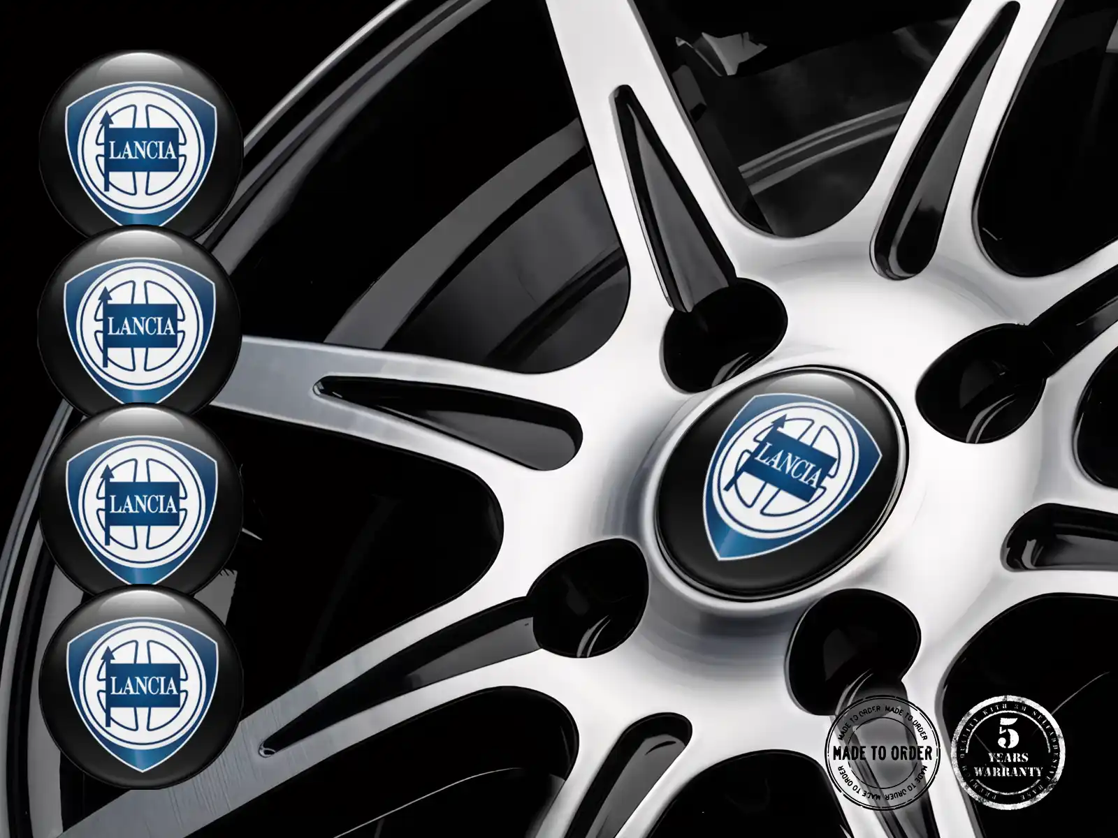 Lancia Radaufkleber Logo Harzgewölbtes Design
